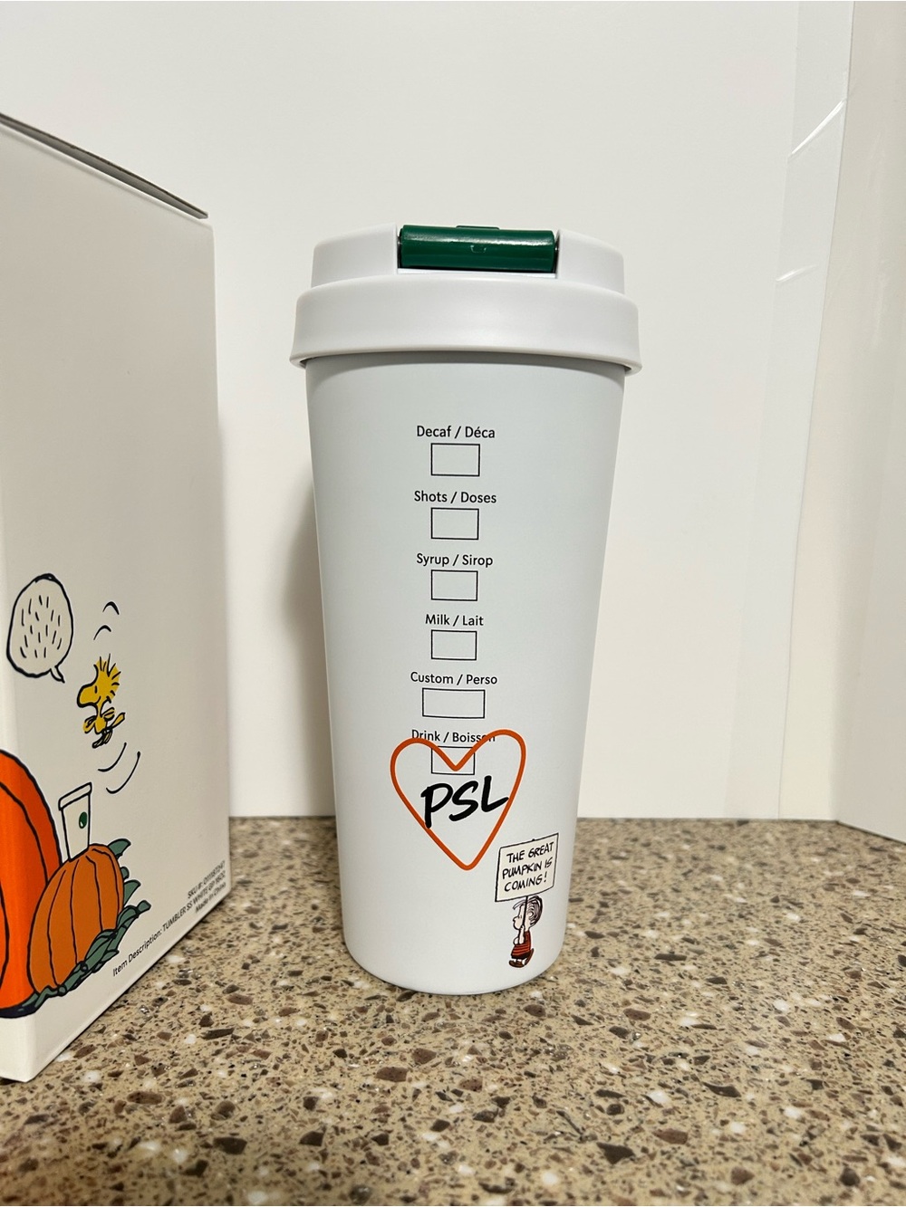 Starbucks Peanuts It’s the Great Pumpkin Travel 16oz Tumbler Authentic NIB - Picture 3 of 5
